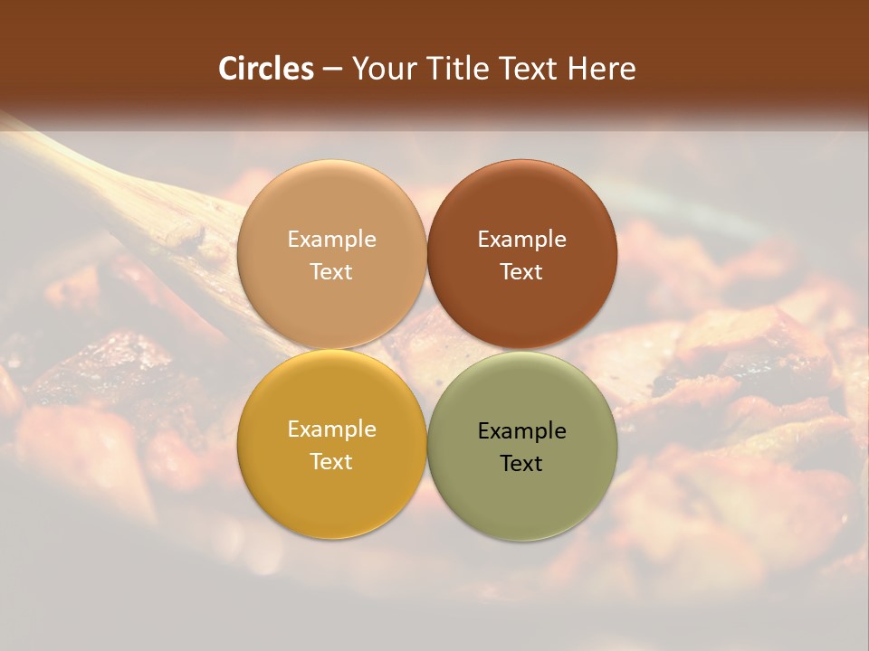 A Pan Filled With Food And A Wooden Spoon PowerPoint Template