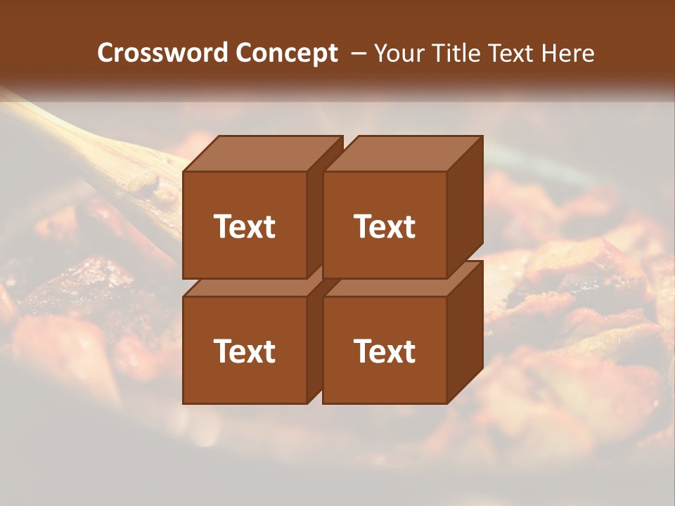 A Pan Filled With Food And A Wooden Spoon PowerPoint Template