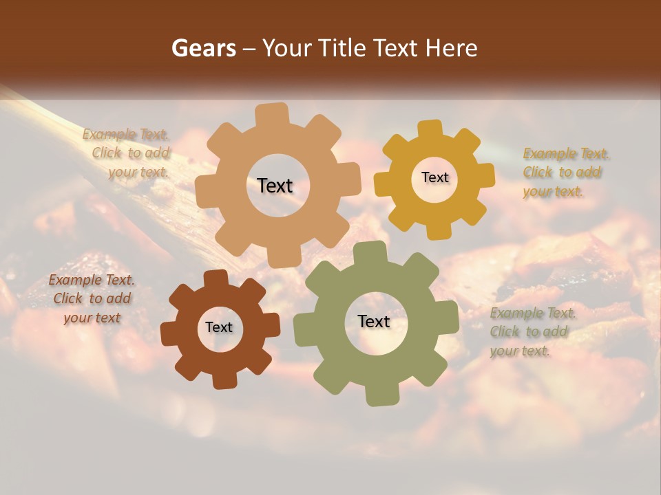 A Pan Filled With Food And A Wooden Spoon PowerPoint Template