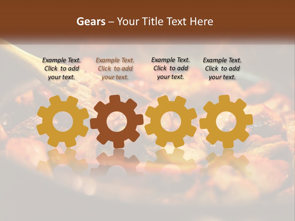 A Pan Filled With Food And A Wooden Spoon PowerPoint Template