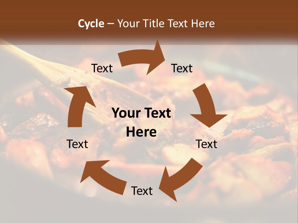 A Pan Filled With Food And A Wooden Spoon PowerPoint Template