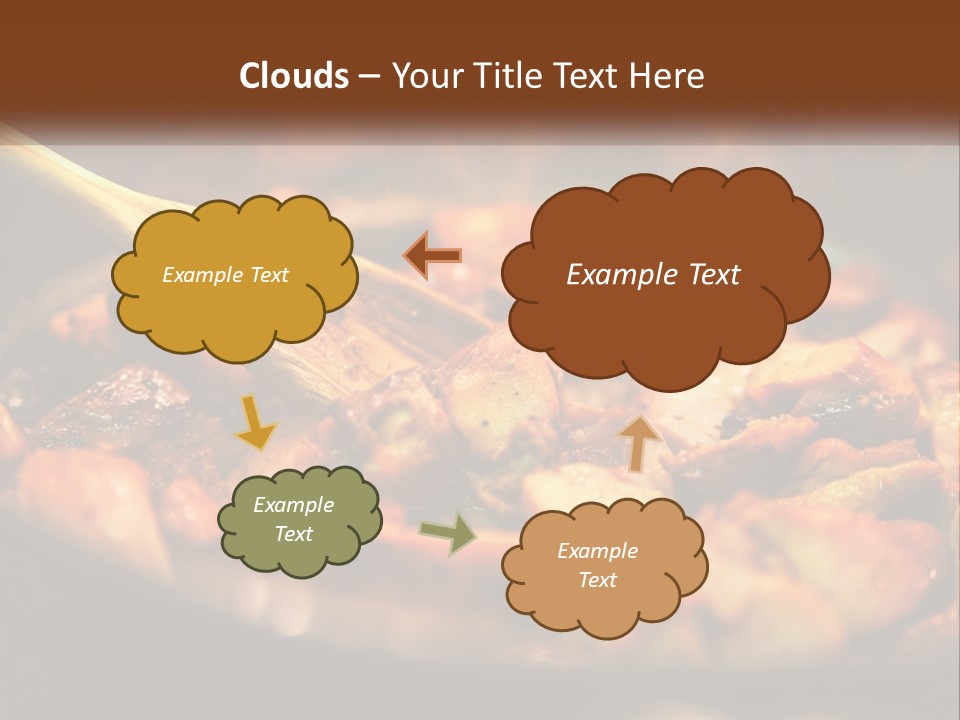 A Pan Filled With Food And A Wooden Spoon PowerPoint Template