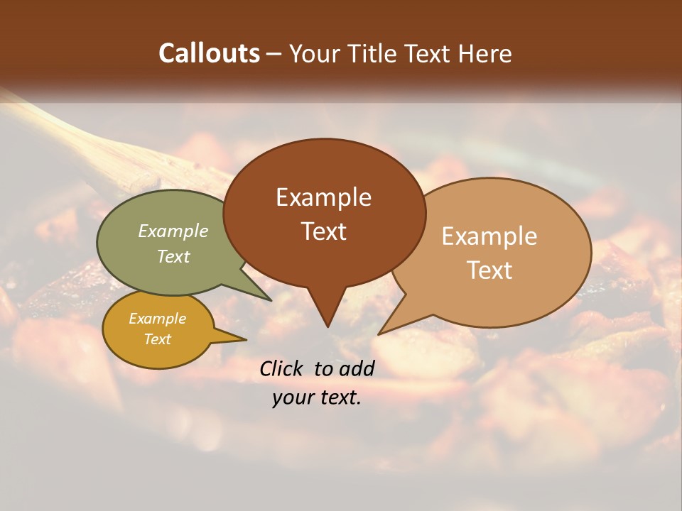 A Pan Filled With Food And A Wooden Spoon PowerPoint Template
