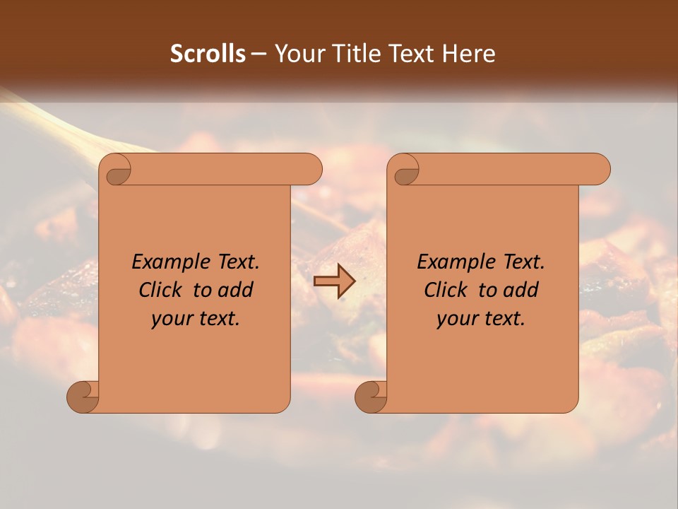 A Pan Filled With Food And A Wooden Spoon PowerPoint Template