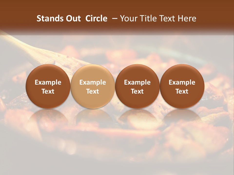 A Pan Filled With Food And A Wooden Spoon PowerPoint Template