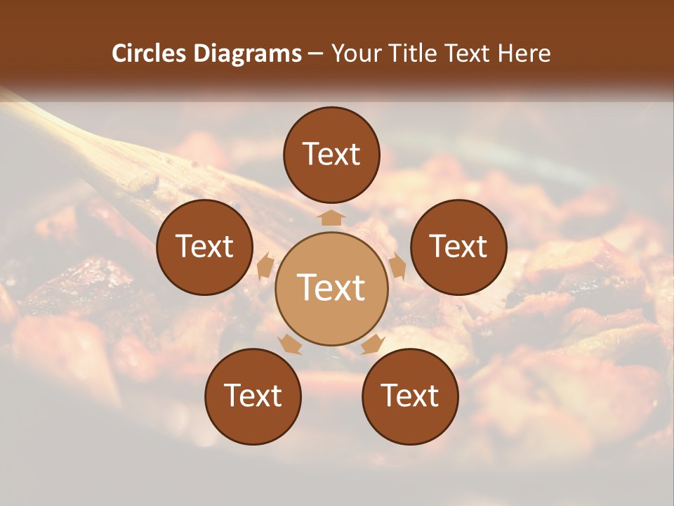 A Pan Filled With Food And A Wooden Spoon PowerPoint Template