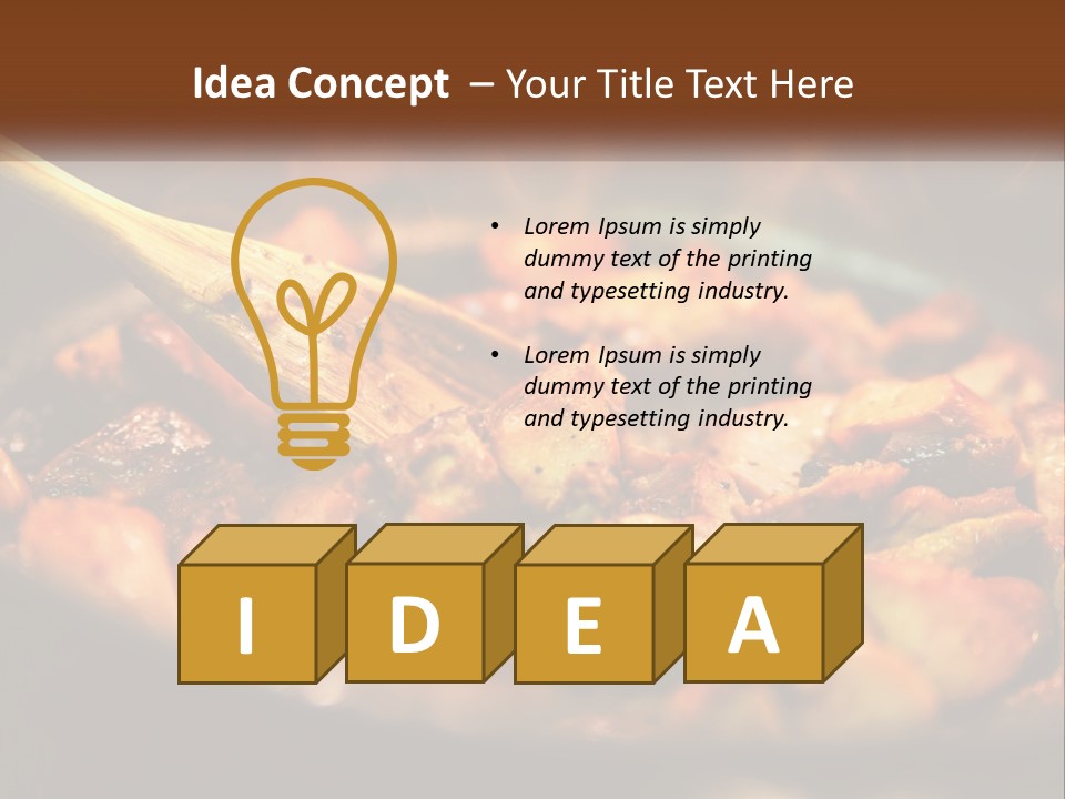 A Pan Filled With Food And A Wooden Spoon PowerPoint Template