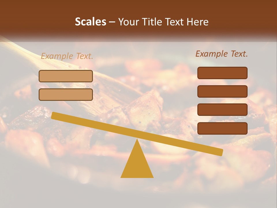A Pan Filled With Food And A Wooden Spoon PowerPoint Template