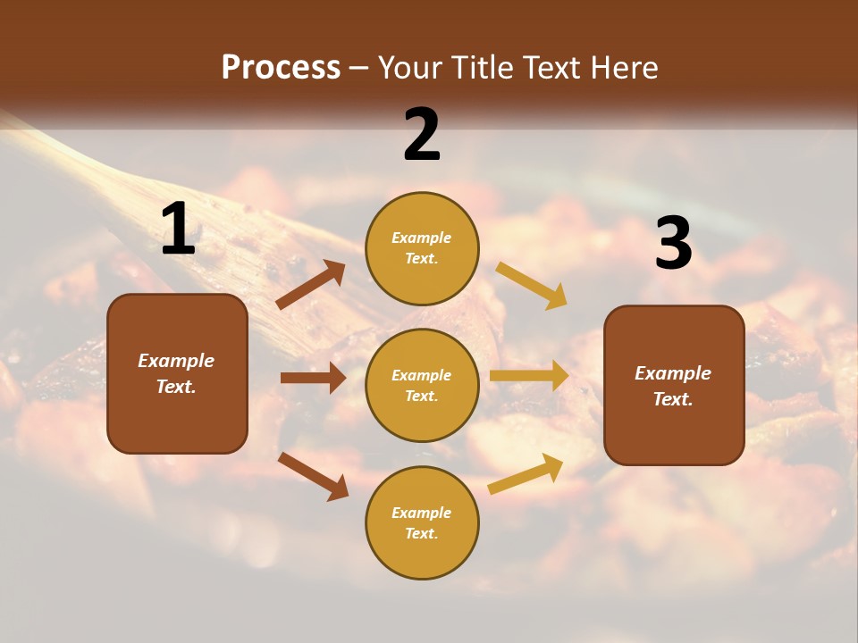 A Pan Filled With Food And A Wooden Spoon PowerPoint Template