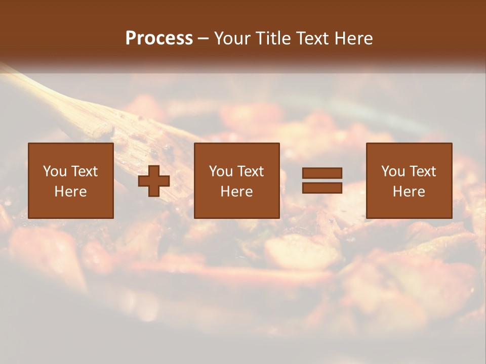 A Pan Filled With Food And A Wooden Spoon PowerPoint Template