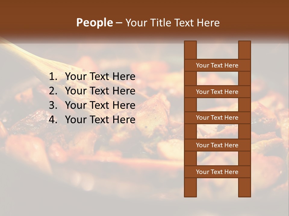 A Pan Filled With Food And A Wooden Spoon PowerPoint Template