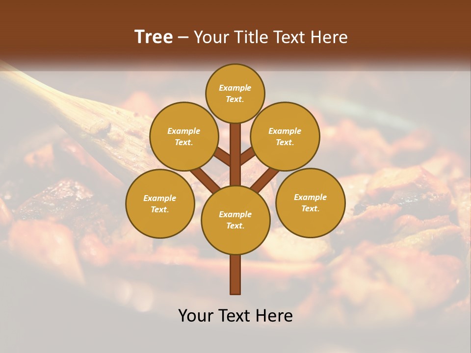 A Pan Filled With Food And A Wooden Spoon PowerPoint Template