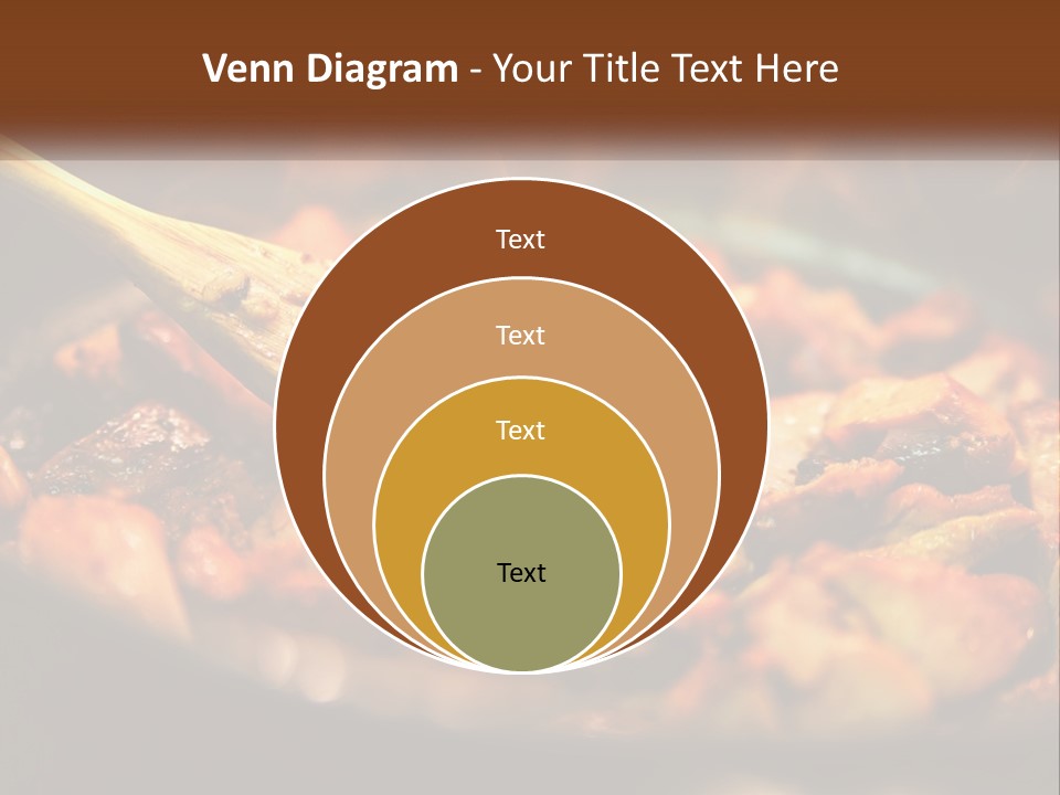 A Pan Filled With Food And A Wooden Spoon PowerPoint Template