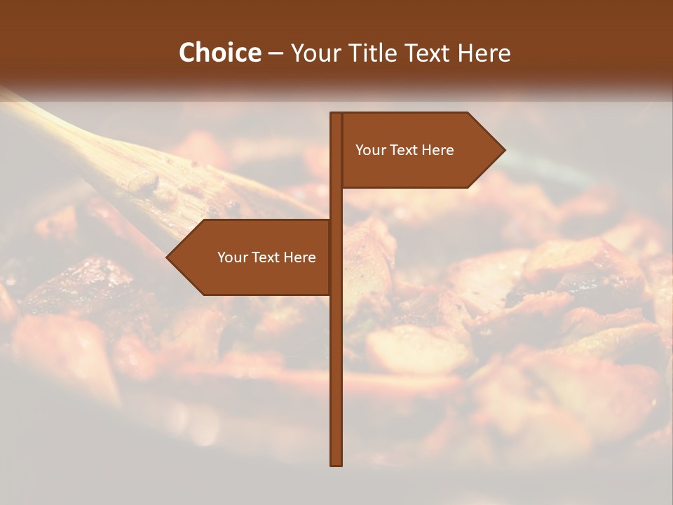 A Pan Filled With Food And A Wooden Spoon PowerPoint Template