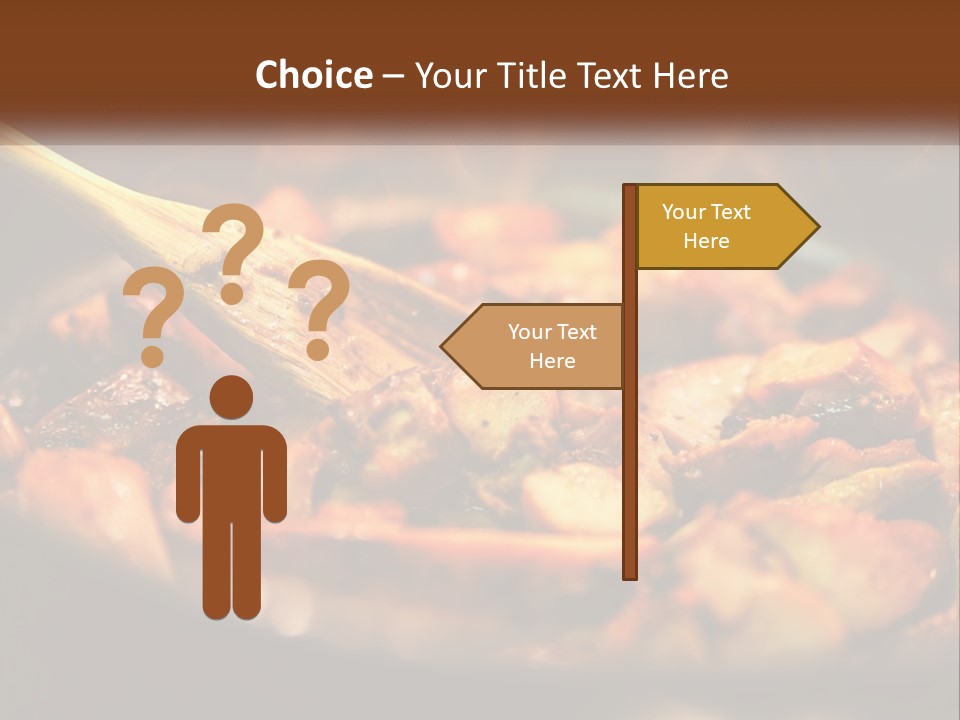 A Pan Filled With Food And A Wooden Spoon PowerPoint Template