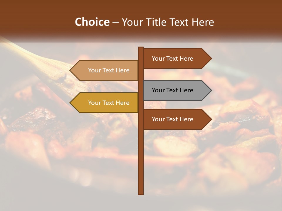 A Pan Filled With Food And A Wooden Spoon PowerPoint Template