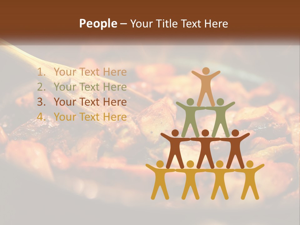 A Pan Filled With Food And A Wooden Spoon PowerPoint Template