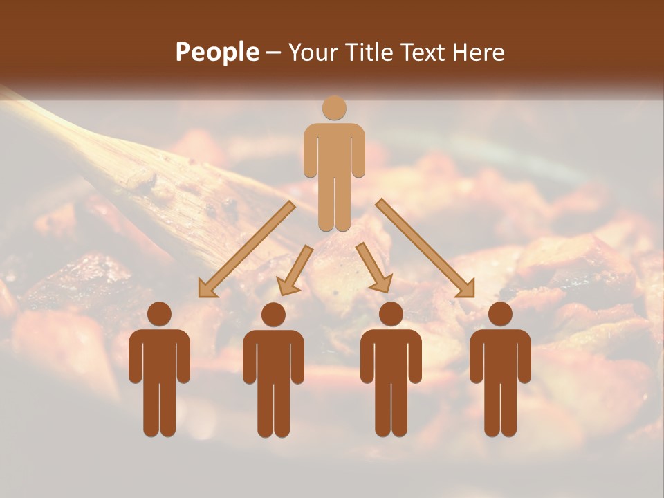 A Pan Filled With Food And A Wooden Spoon PowerPoint Template