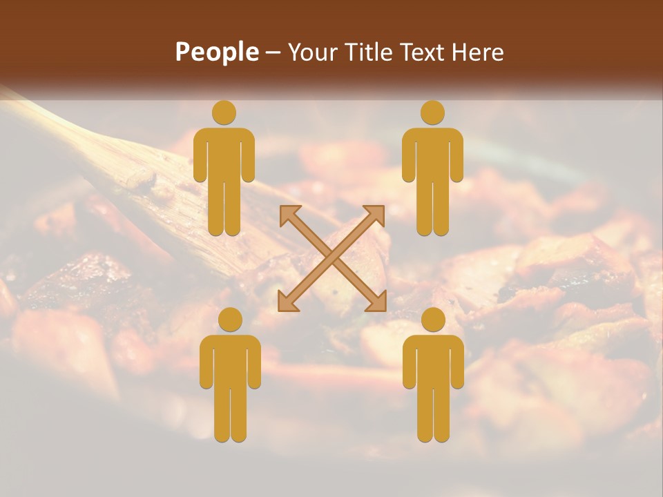 A Pan Filled With Food And A Wooden Spoon PowerPoint Template