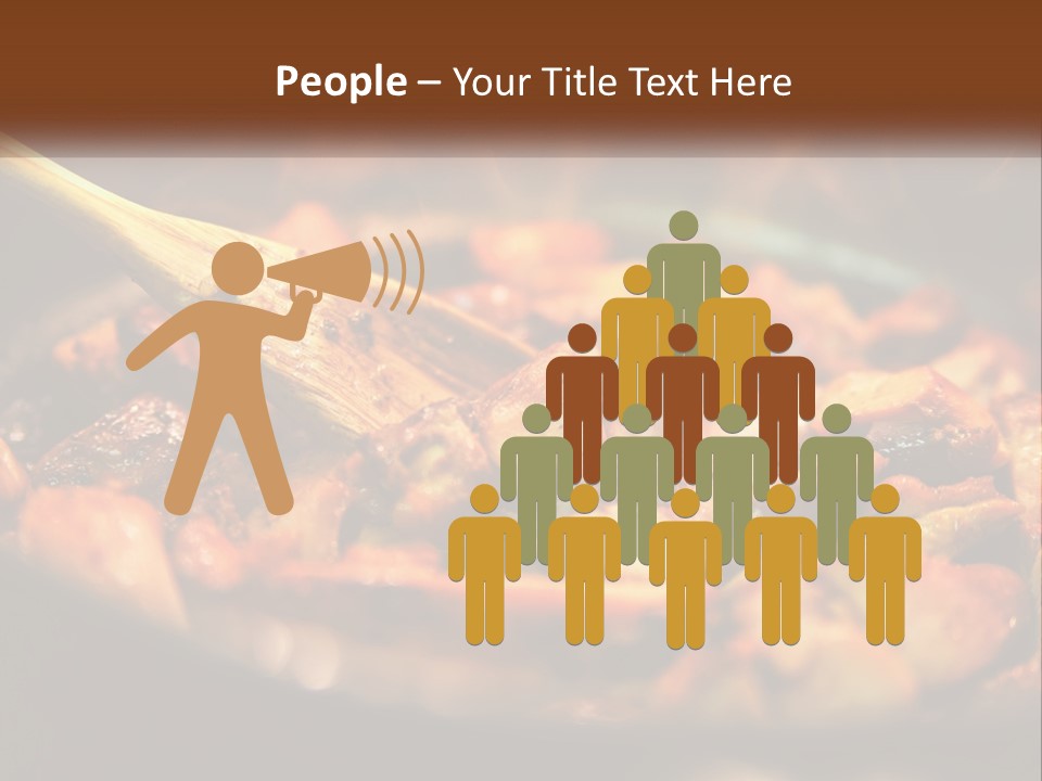 A Pan Filled With Food And A Wooden Spoon PowerPoint Template