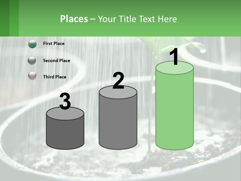 A Plant Sprouting From A Pot With Rain Coming From It PowerPoint Template