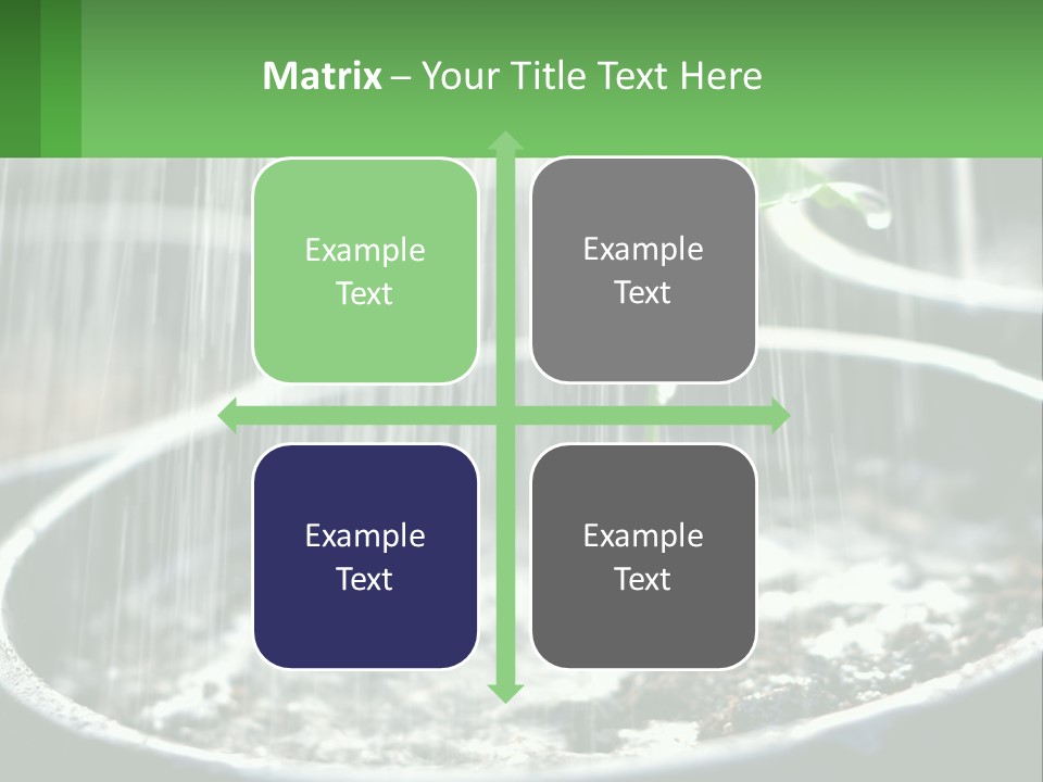A Plant Sprouting From A Pot With Rain Coming From It PowerPoint Template