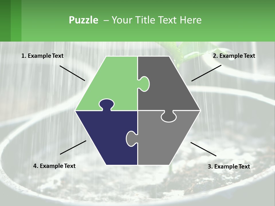 A Plant Sprouting From A Pot With Rain Coming From It PowerPoint Template