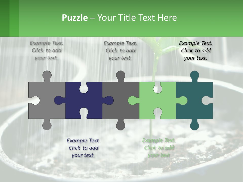 A Plant Sprouting From A Pot With Rain Coming From It PowerPoint Template