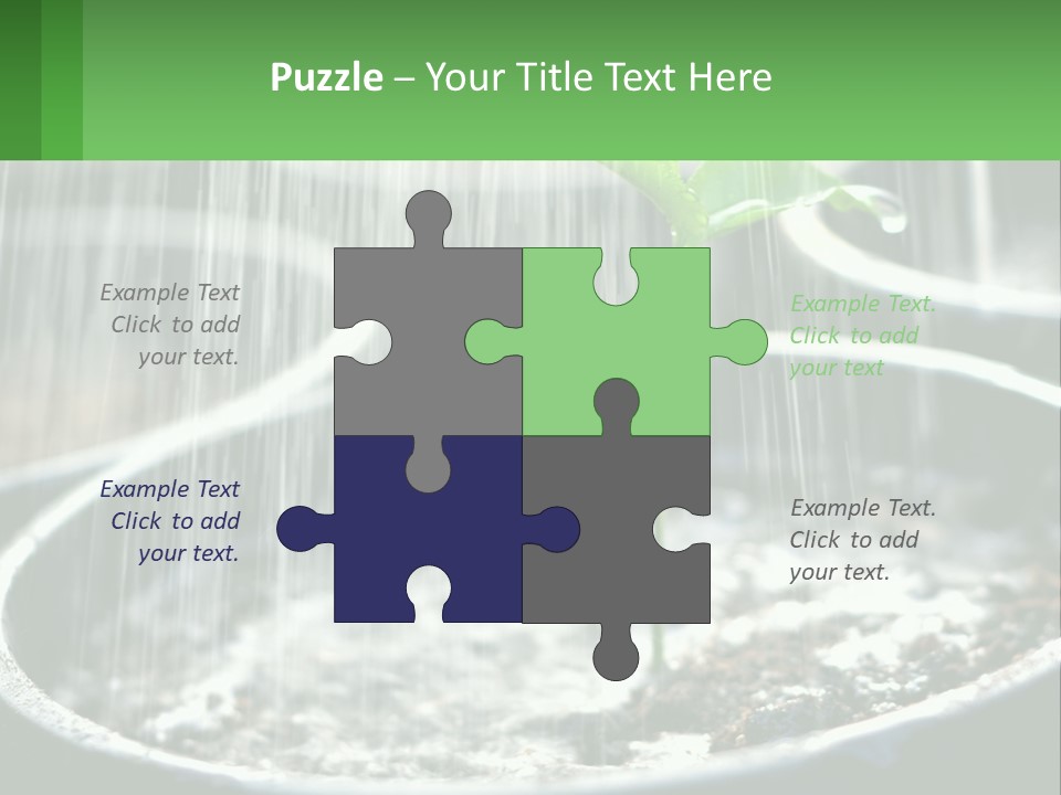 A Plant Sprouting From A Pot With Rain Coming From It PowerPoint Template