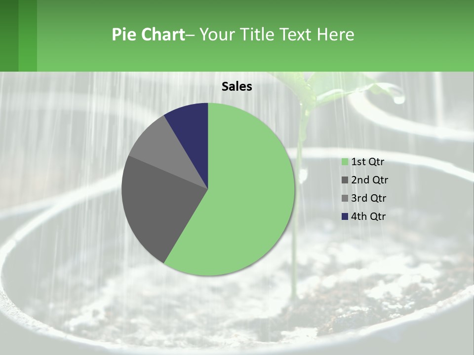 A Plant Sprouting From A Pot With Rain Coming From It PowerPoint Template