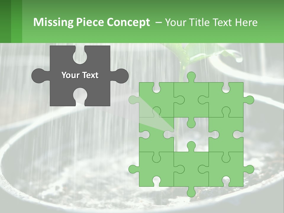 A Plant Sprouting From A Pot With Rain Coming From It PowerPoint Template