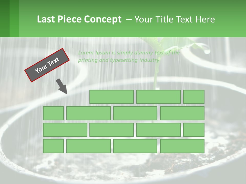 A Plant Sprouting From A Pot With Rain Coming From It PowerPoint Template