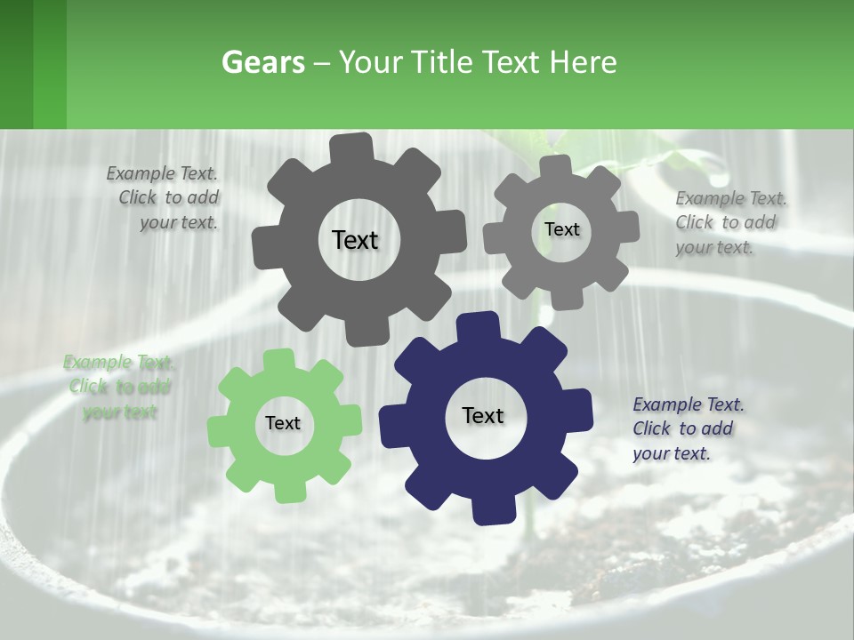 A Plant Sprouting From A Pot With Rain Coming From It PowerPoint Template