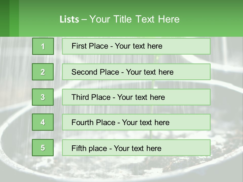 A Plant Sprouting From A Pot With Rain Coming From It PowerPoint Template