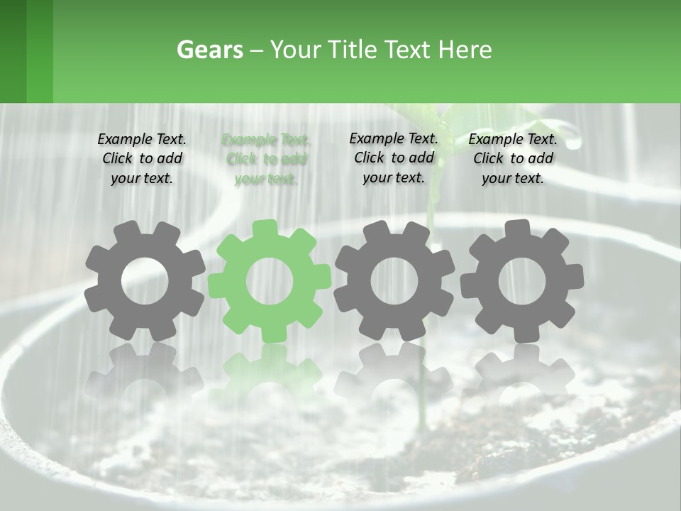 A Plant Sprouting From A Pot With Rain Coming From It PowerPoint Template