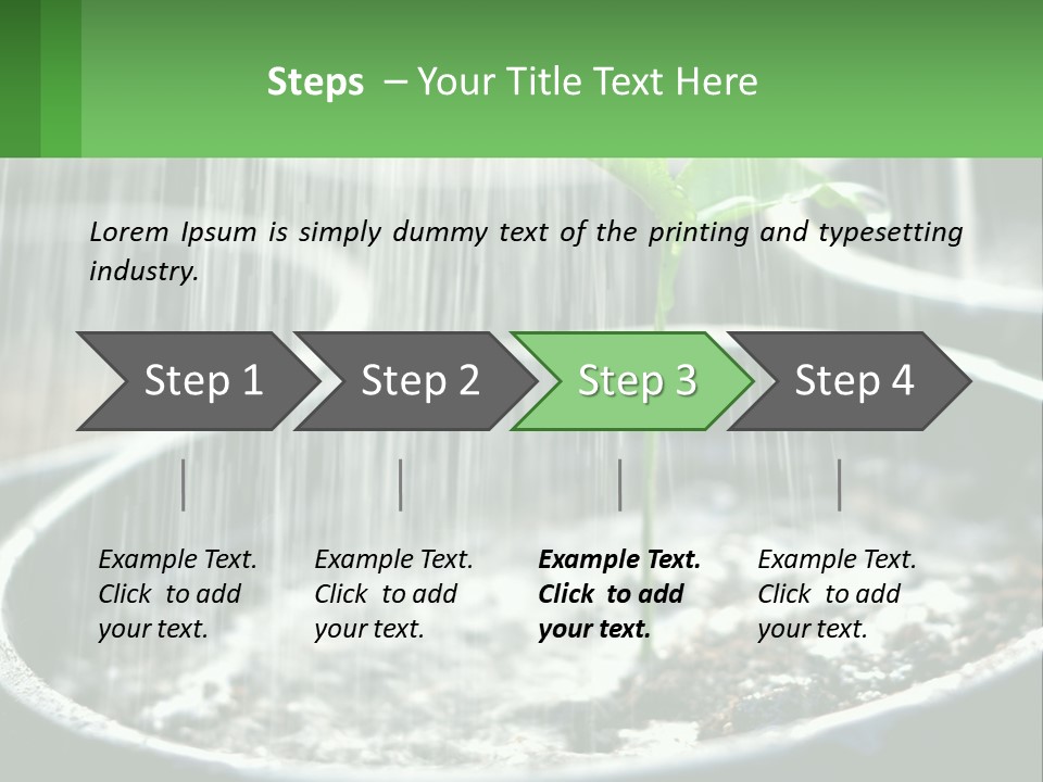 A Plant Sprouting From A Pot With Rain Coming From It PowerPoint Template