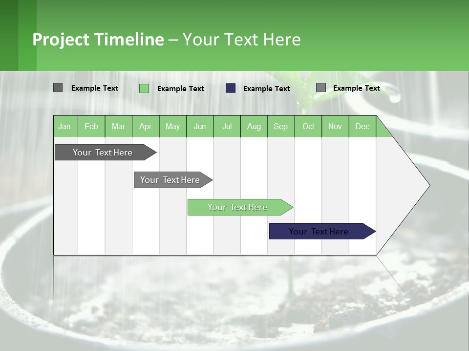 A Plant Sprouting From A Pot With Rain Coming From It PowerPoint Template