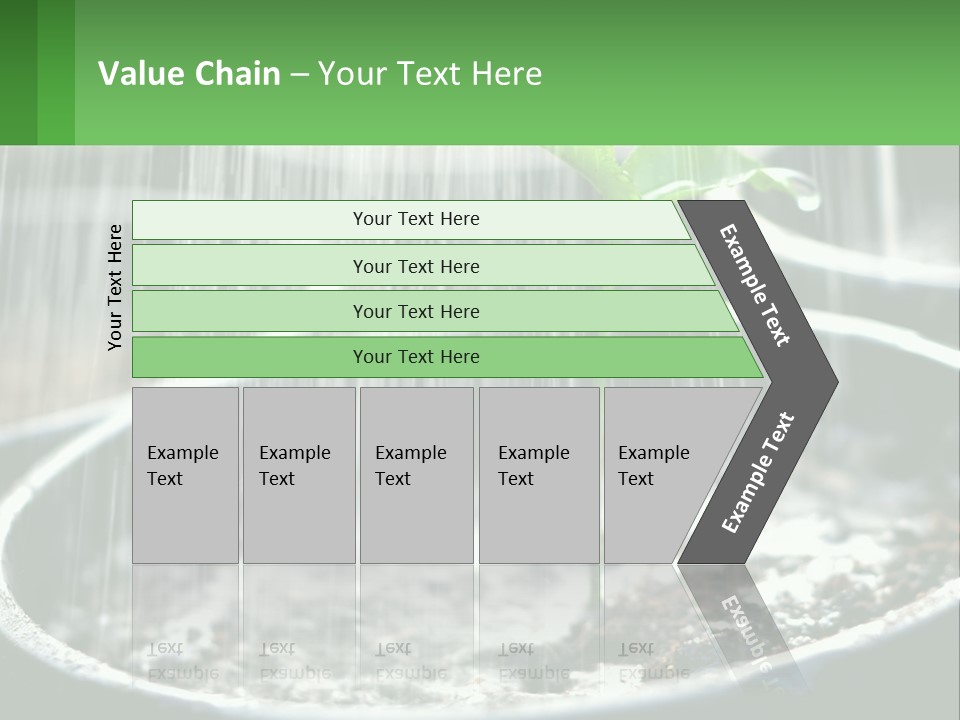 A Plant Sprouting From A Pot With Rain Coming From It PowerPoint Template