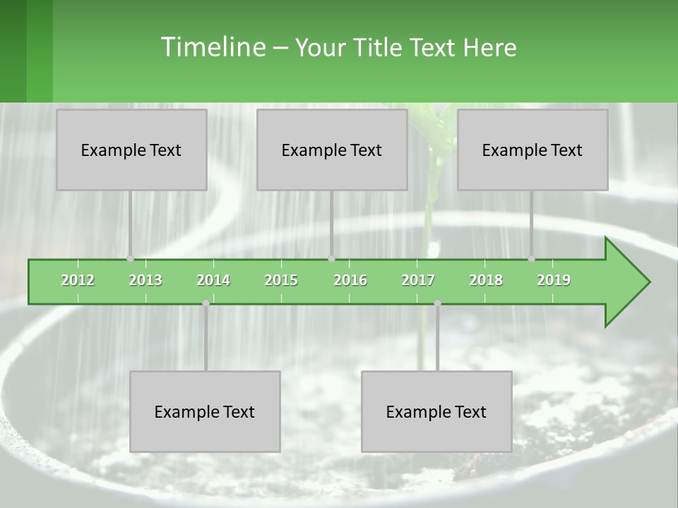 A Plant Sprouting From A Pot With Rain Coming From It PowerPoint Template