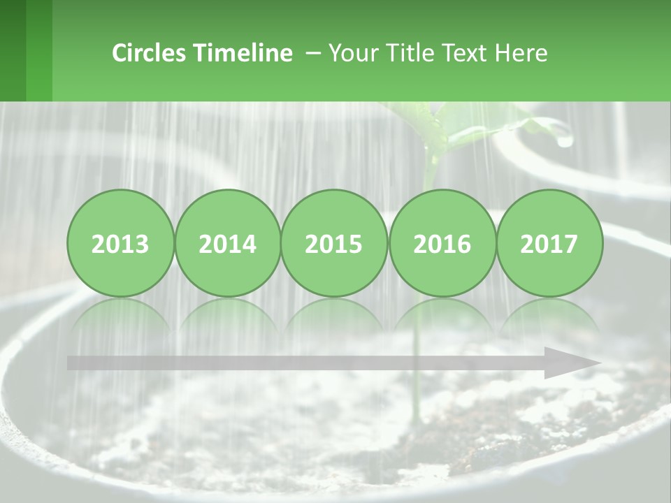 A Plant Sprouting From A Pot With Rain Coming From It PowerPoint Template