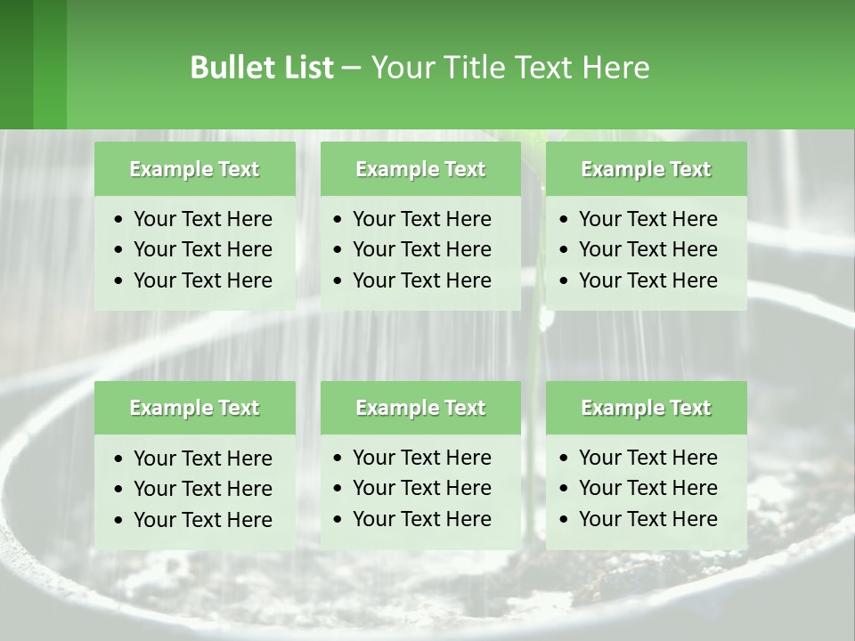 A Plant Sprouting From A Pot With Rain Coming From It PowerPoint Template