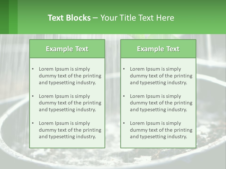 A Plant Sprouting From A Pot With Rain Coming From It PowerPoint Template