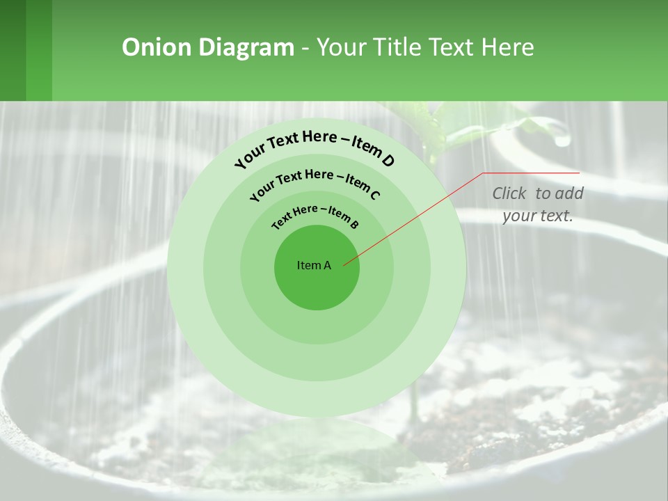 A Plant Sprouting From A Pot With Rain Coming From It PowerPoint Template
