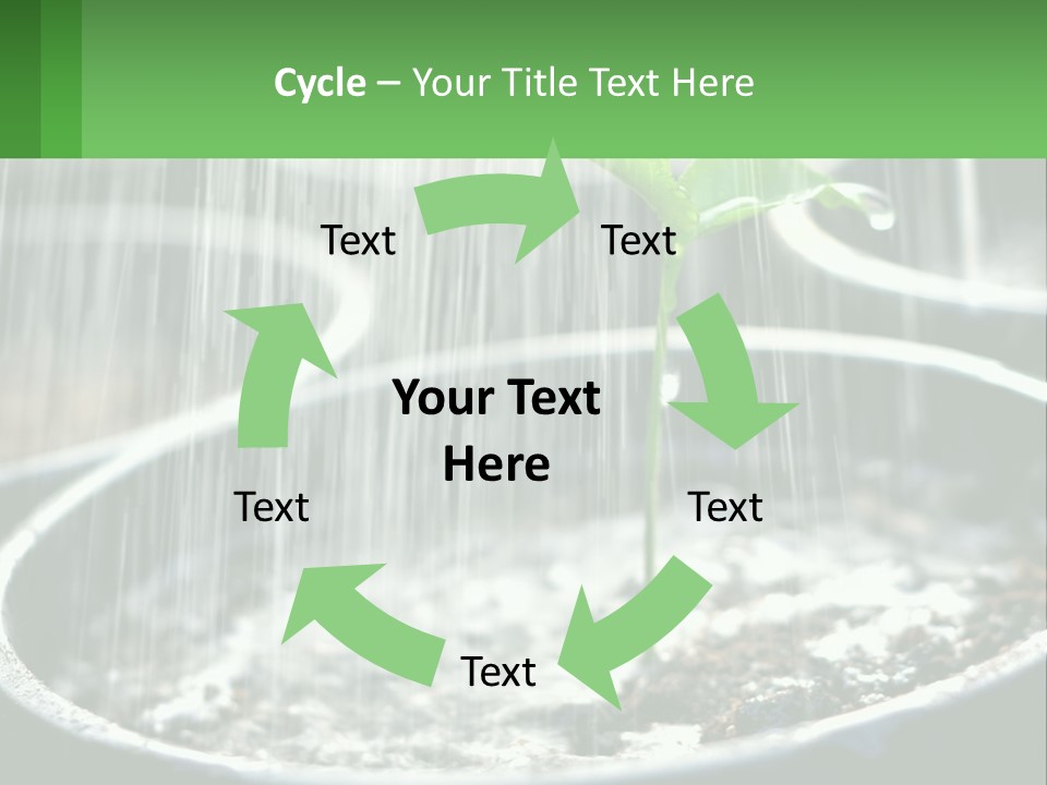 A Plant Sprouting From A Pot With Rain Coming From It PowerPoint Template