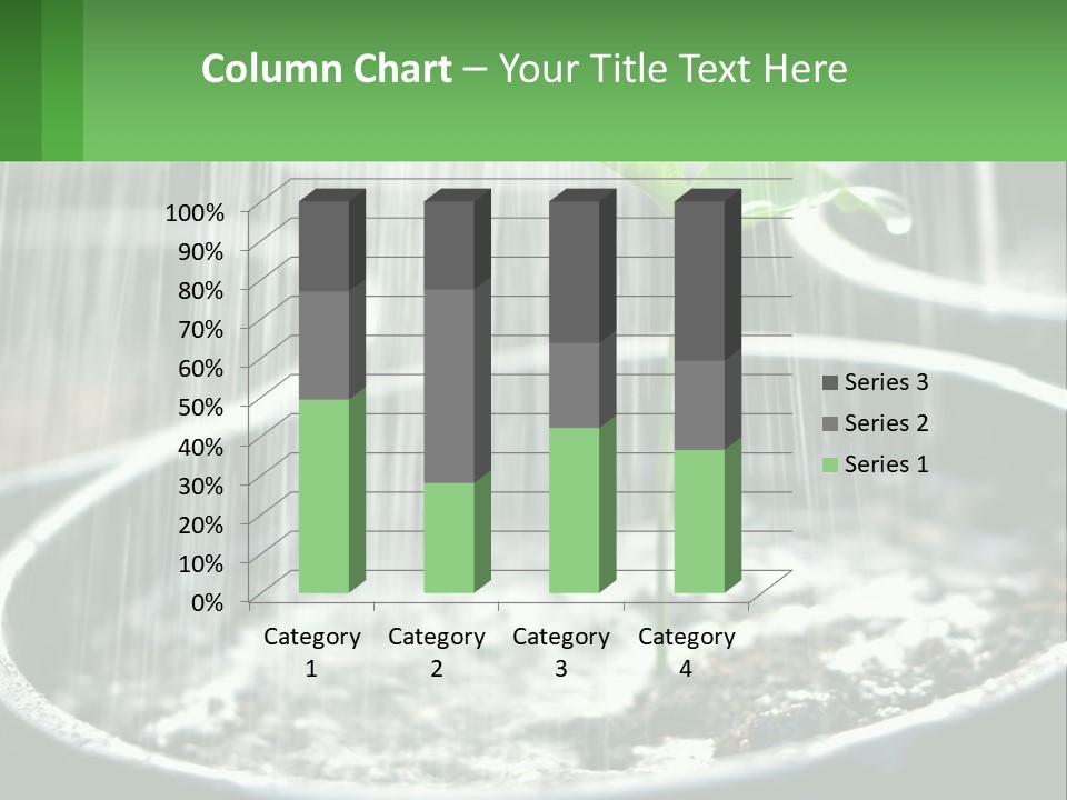 A Plant Sprouting From A Pot With Rain Coming From It PowerPoint Template