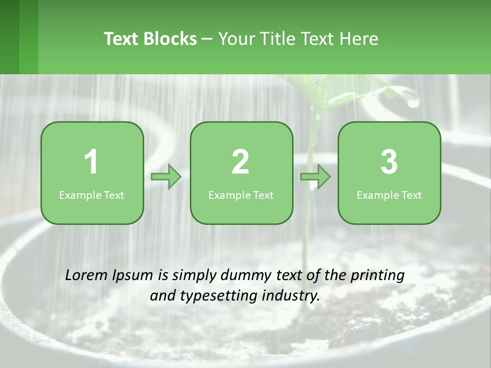 A Plant Sprouting From A Pot With Rain Coming From It PowerPoint Template