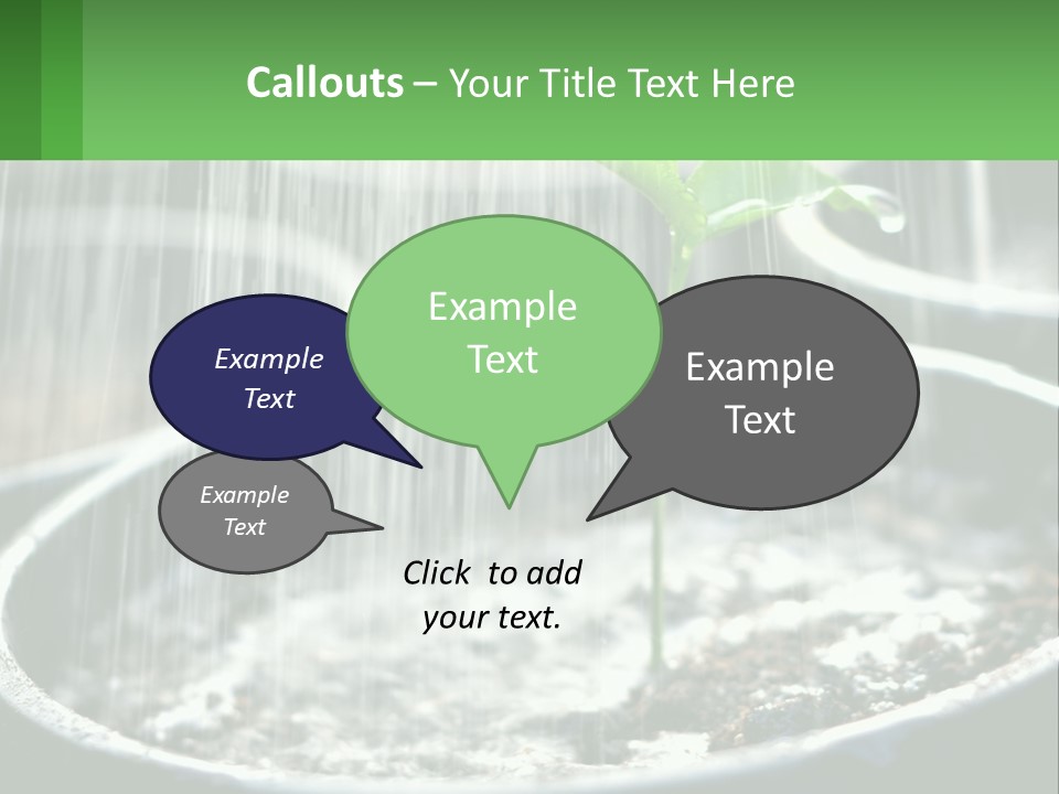 A Plant Sprouting From A Pot With Rain Coming From It PowerPoint Template