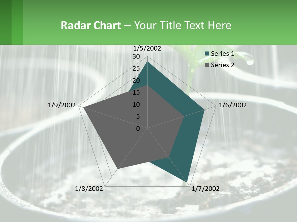 A Plant Sprouting From A Pot With Rain Coming From It PowerPoint Template