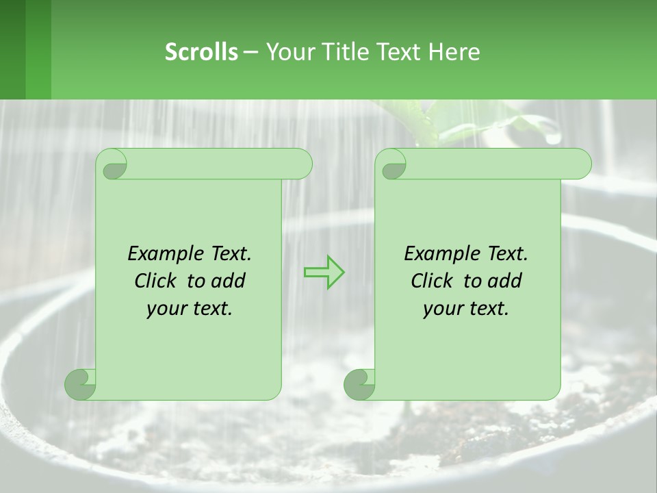 A Plant Sprouting From A Pot With Rain Coming From It PowerPoint Template