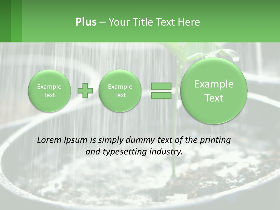 A Plant Sprouting From A Pot With Rain Coming From It PowerPoint Template